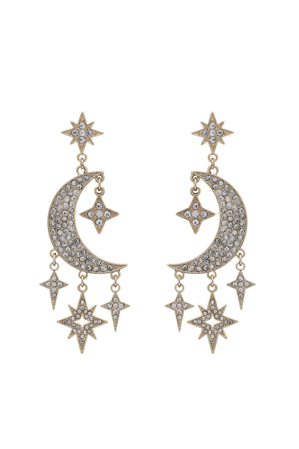 Mood Gold Crystal Celestial Drop Earrings image 1