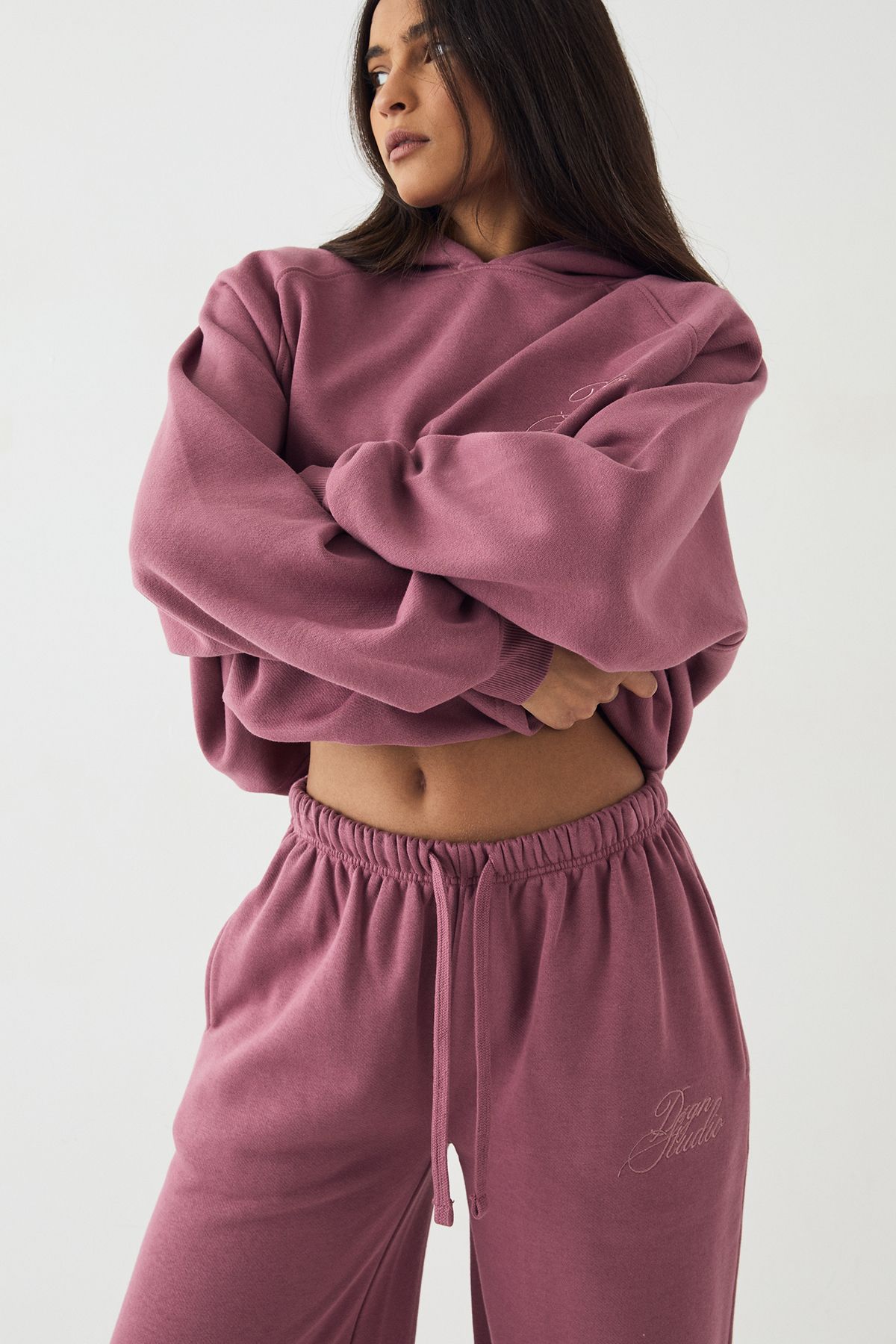 DSGN Studio DSGN Studio Script Embroidered Straight Leg Jogger Rose image 4