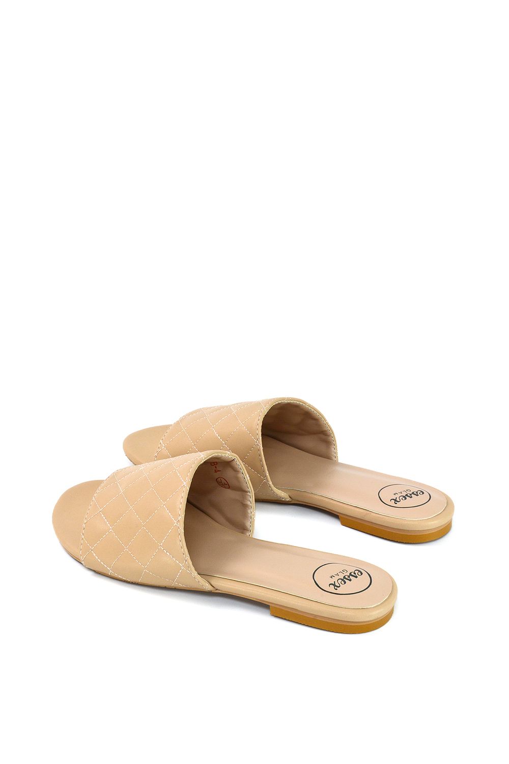 XY London 'Saylor' Quilted Detail Strappy Sandal Flat Sliders image 4
