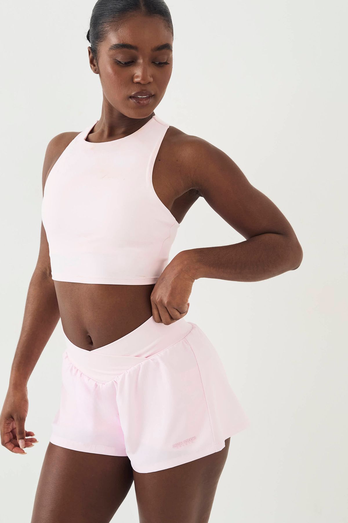 DSGN Studio DSGN Studio Ultra Sculpt Racer Back Padded Crop Vest Top Marshmallow Pink image 3