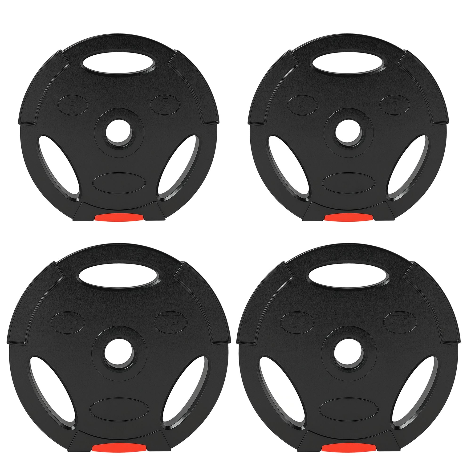 SPORTNOW Weight Plates Set for Home Gym, 2 x 7.5kg, 2 x 5kg, Black image 2