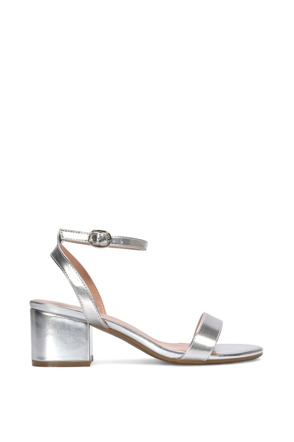 XY London 'Gemma' Low Block Heel Open Toe Strappy Sandal Shoes