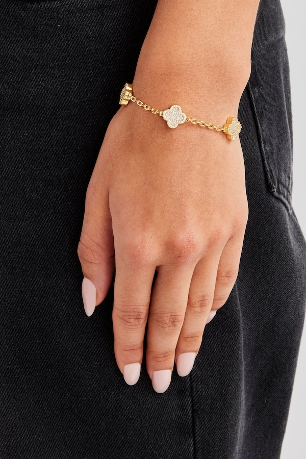 Cernucci Iced Motif Rolo Link Bracelet - 12mm