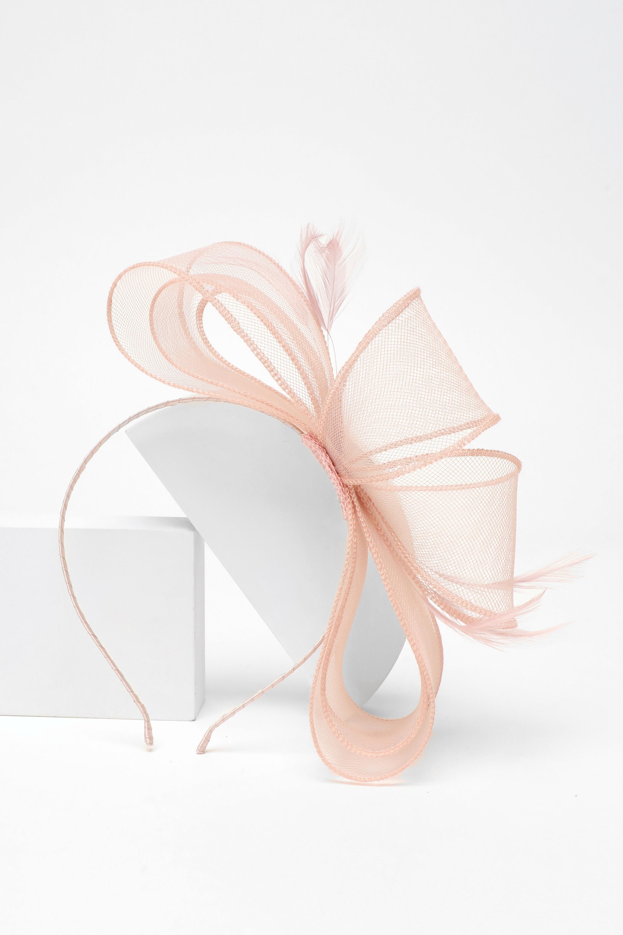 Quiz Pale Pink Feather Loop Headband Fascinator image 2