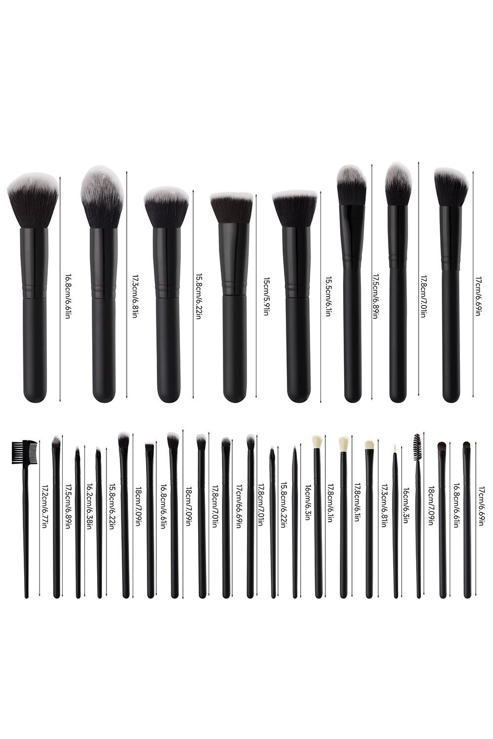 SHEONLY Set of 27 Black Makeup Brush Tools image 5