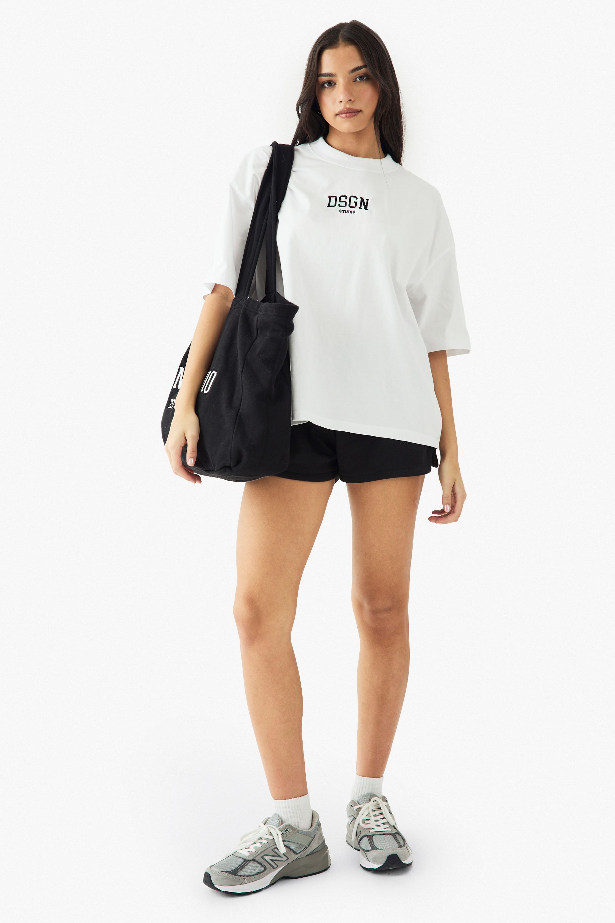 DSGN Studio DSGN Studio Embroidered Heavyweight Oversized T-Shirt White image 3