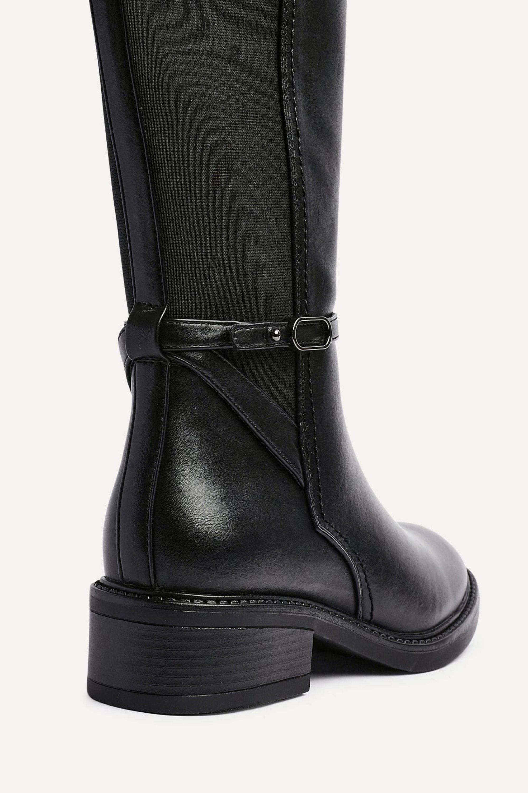 Linzi Power Black Faux Suede Riding Boot image 4