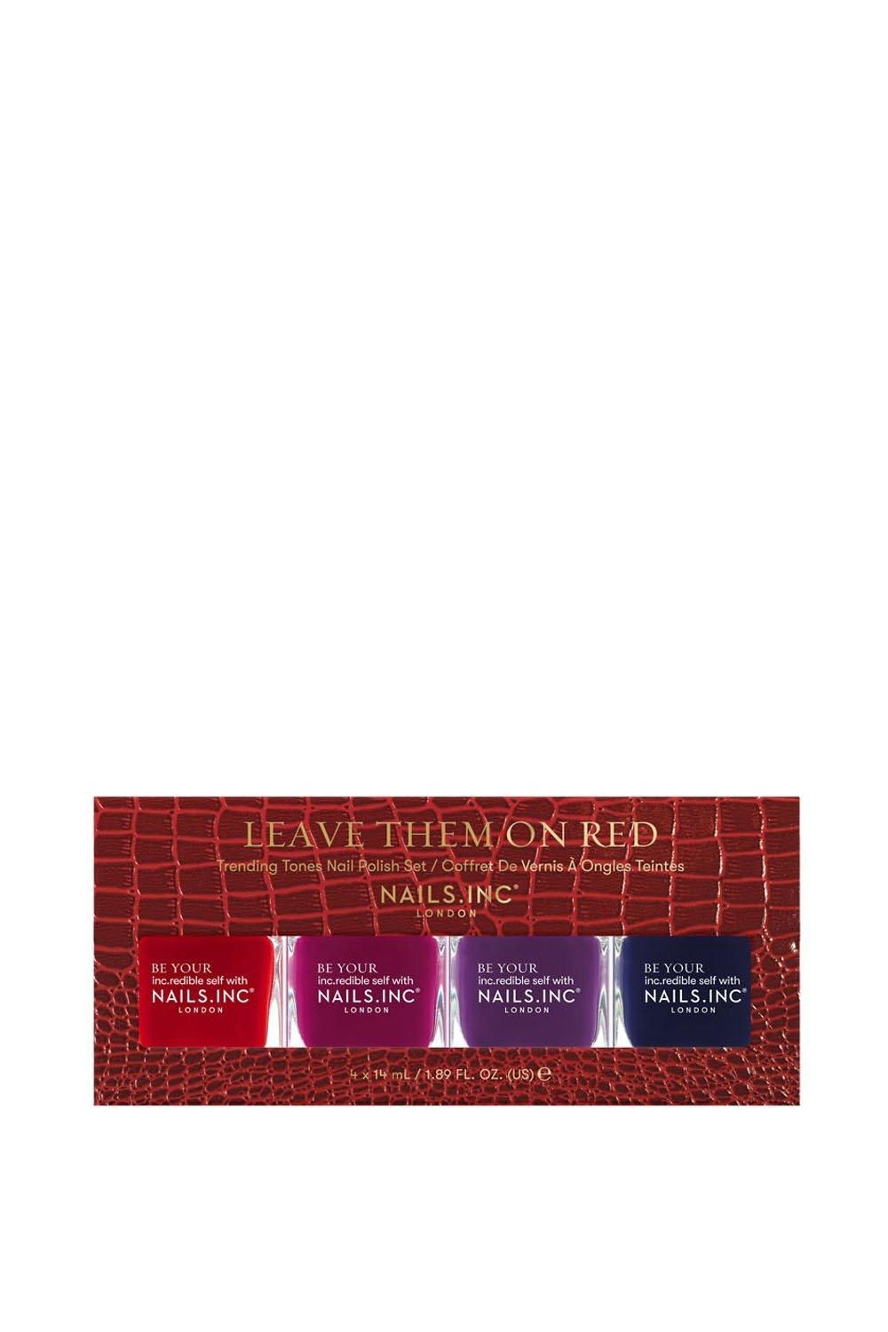 Nails Inc Leave Them On Red Nail Polish Set Multi image 1