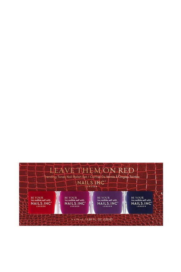Nails Inc Leave Them On Red Nail Polish Set Multi