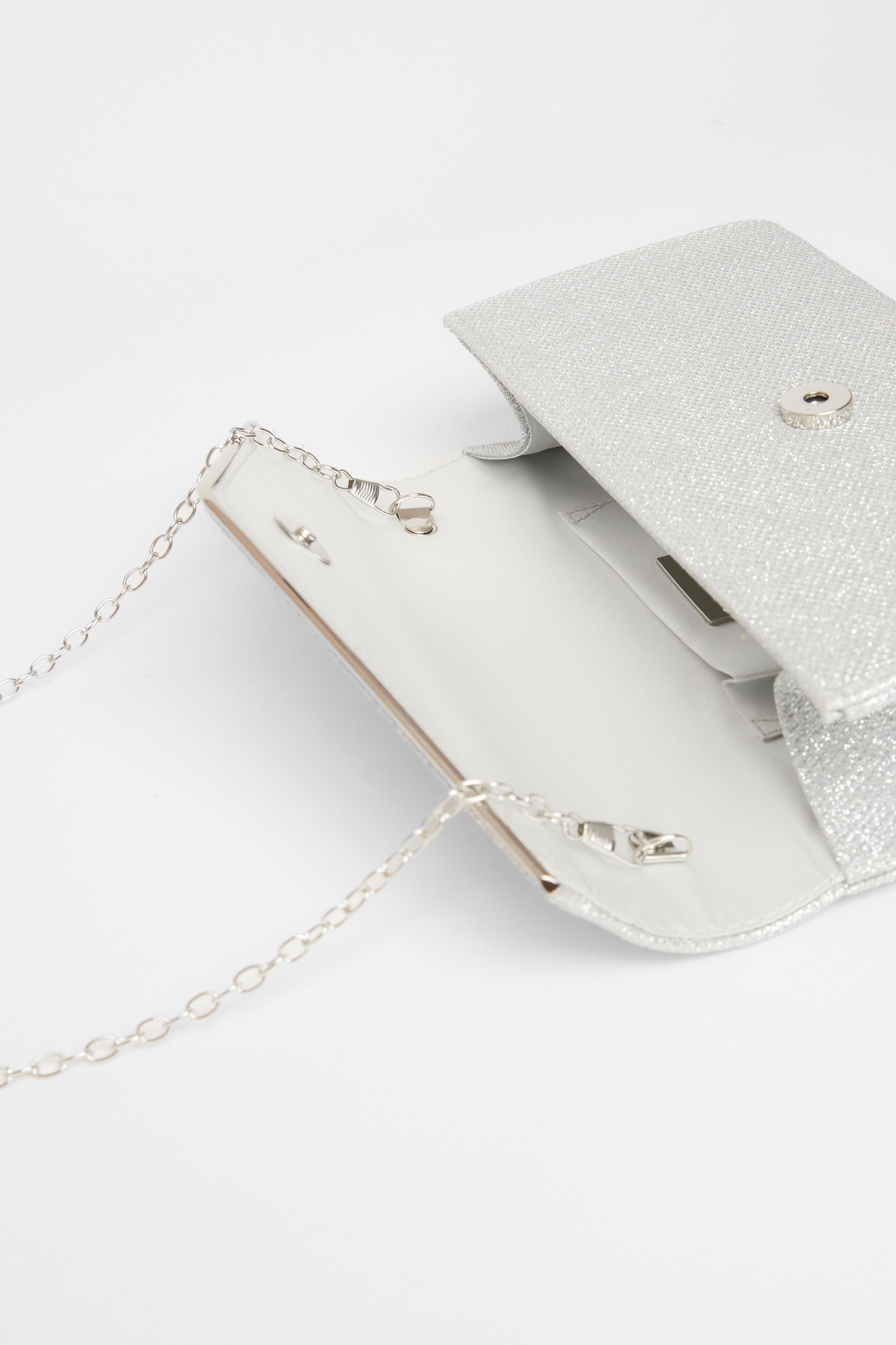 Quiz Silver Thin Clutch Bag image 2