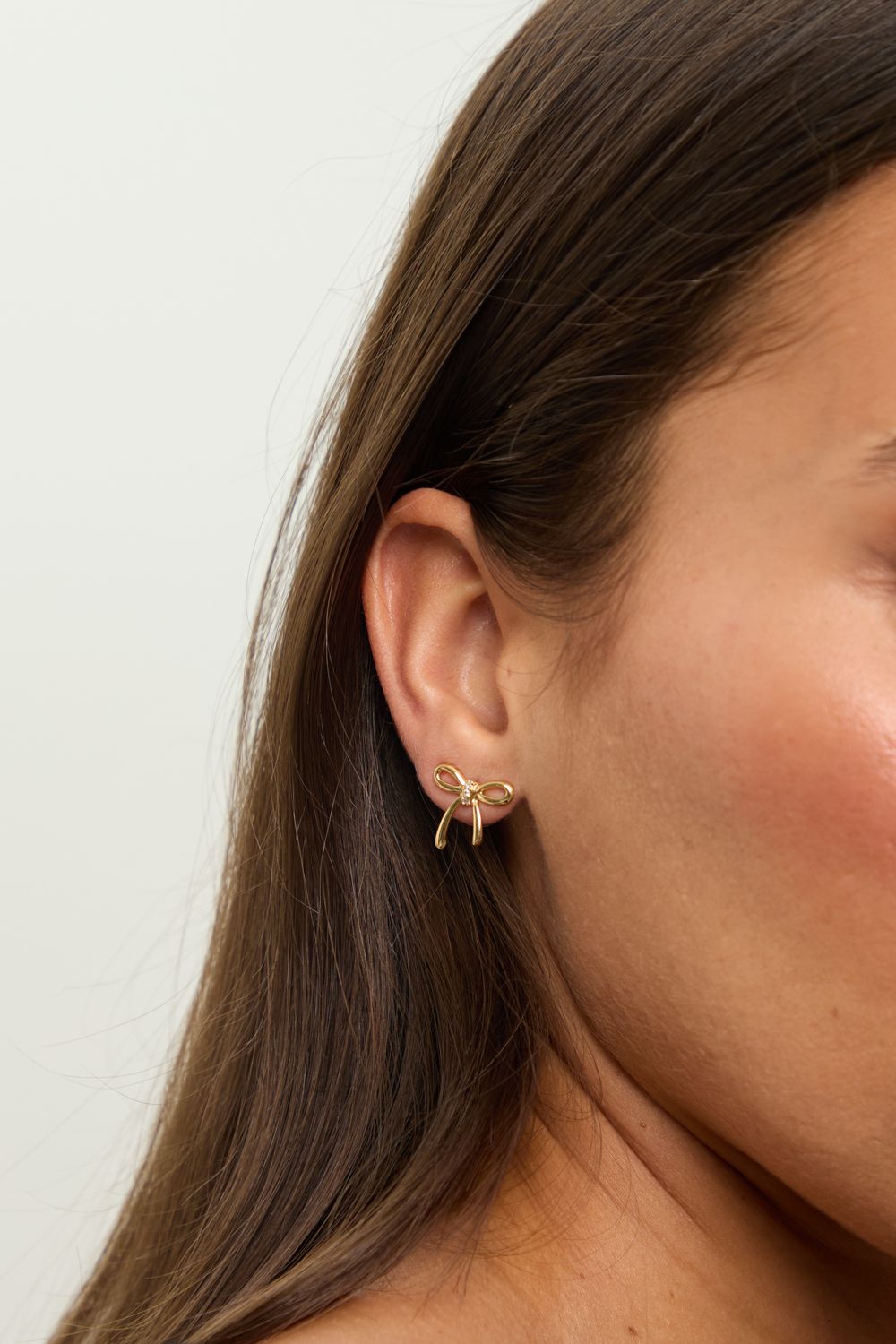 Jon Richard 18K Gold Plated Bow Earrings - Hanging Heart image 3