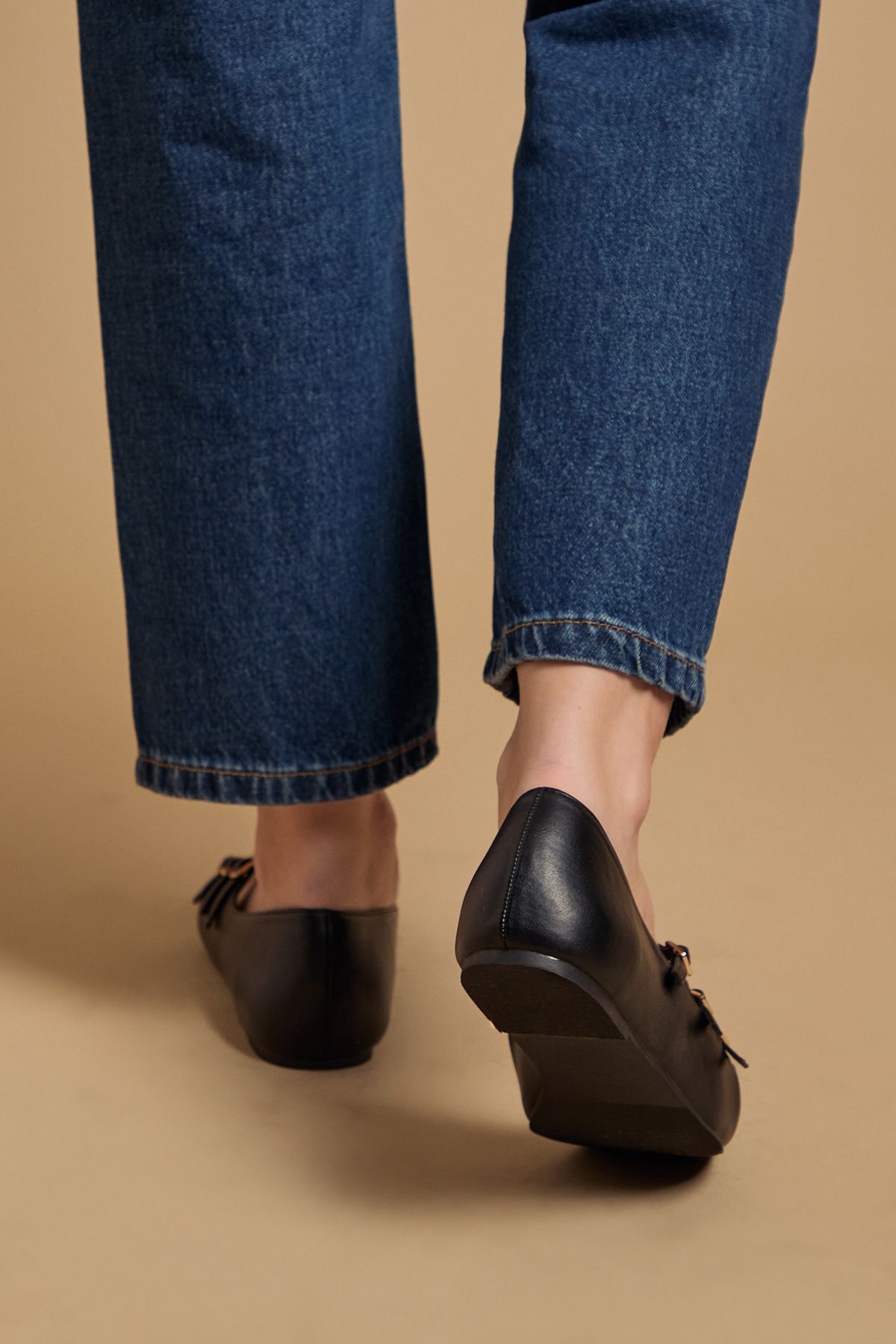 Oasis Madalena Faux Leather Multi MaryJane Ballet Pumps Black image 3