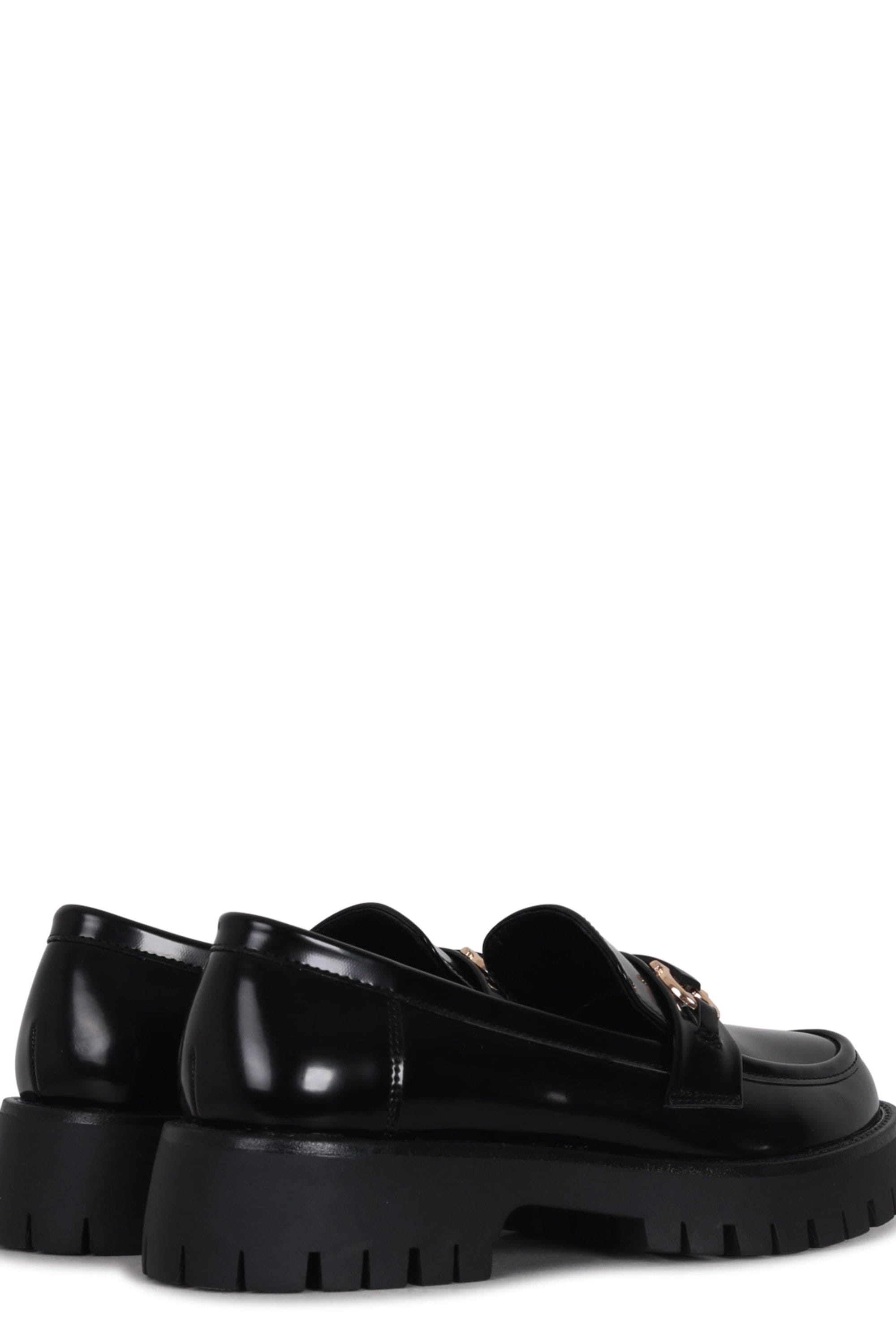 Linzi Maddox Black Faux High Shine Leather Chunky Loafer image 4