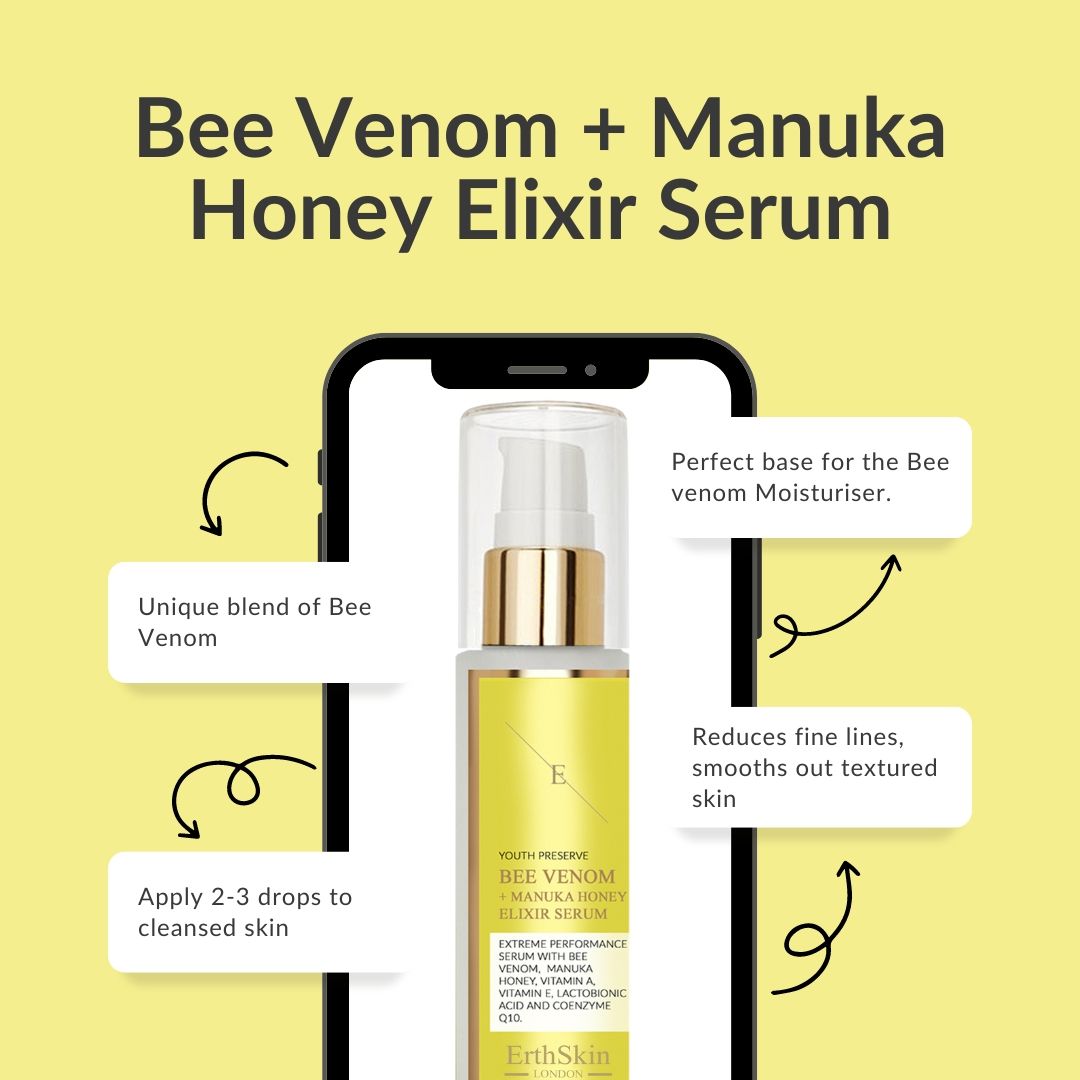 Erth Skin London 2x Bee Venom + Manuka Honey Elixir Serum 60ml image 4