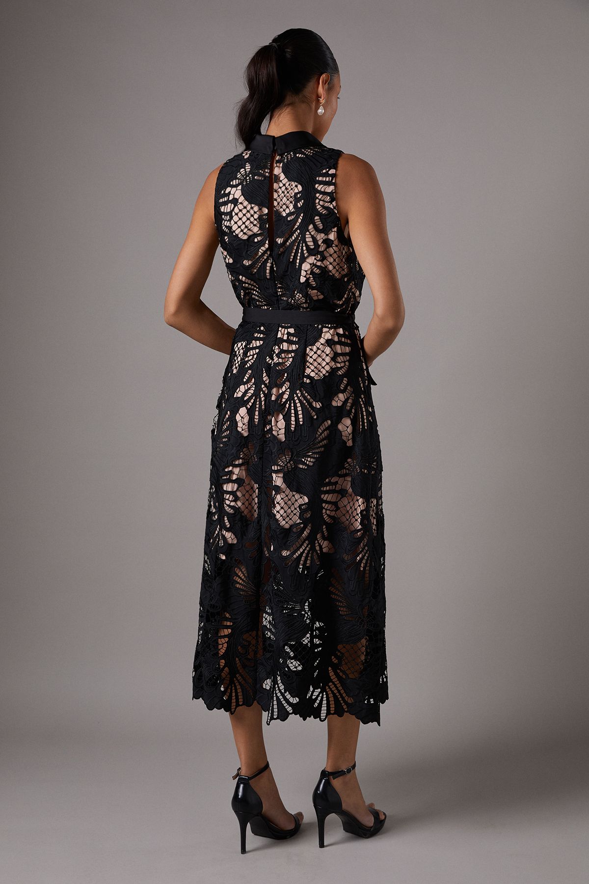 Coast Lace Sleeveless Shirt Dress Black image 3