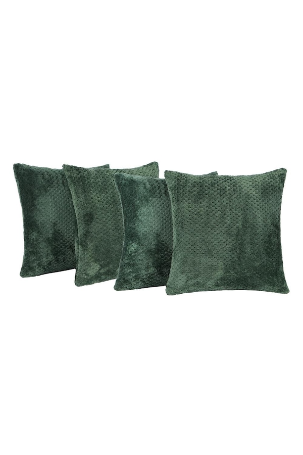 OHS 4 Pack of Waffle Fleece Square Cushion Covers