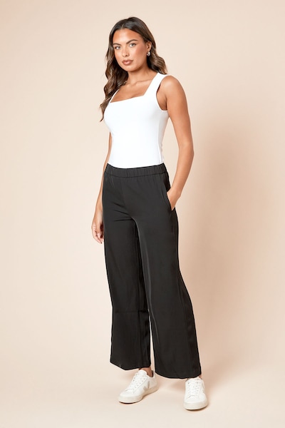 Dorothy Perkins Elasticated Waist Straight Leg Trouser Black