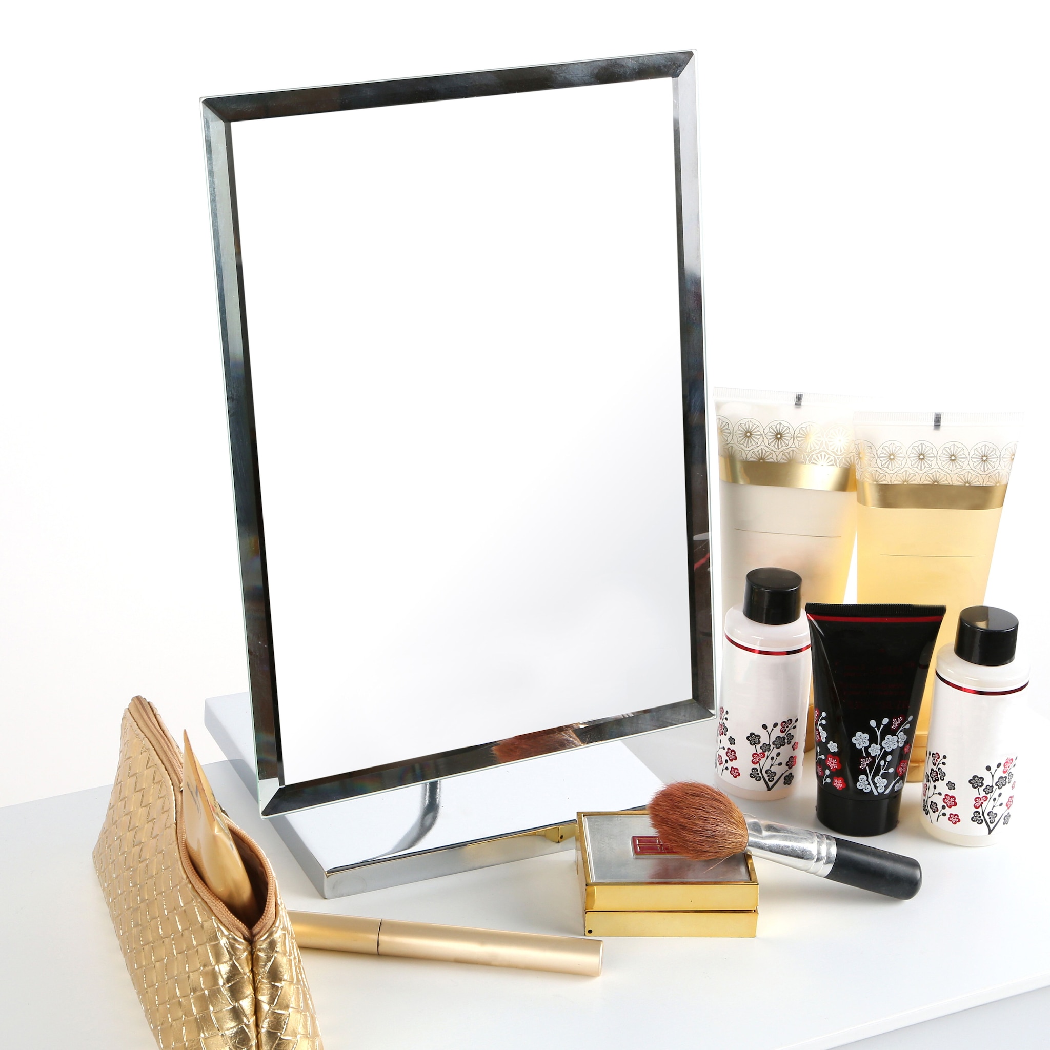 Orsina Free Standing Rectangular Table Mirror, Stable Dressing Mirror, Light Weight Dressing Table With Base image 3