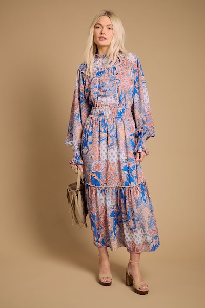 Oasis Ruffle Detail Midi Dress Multi