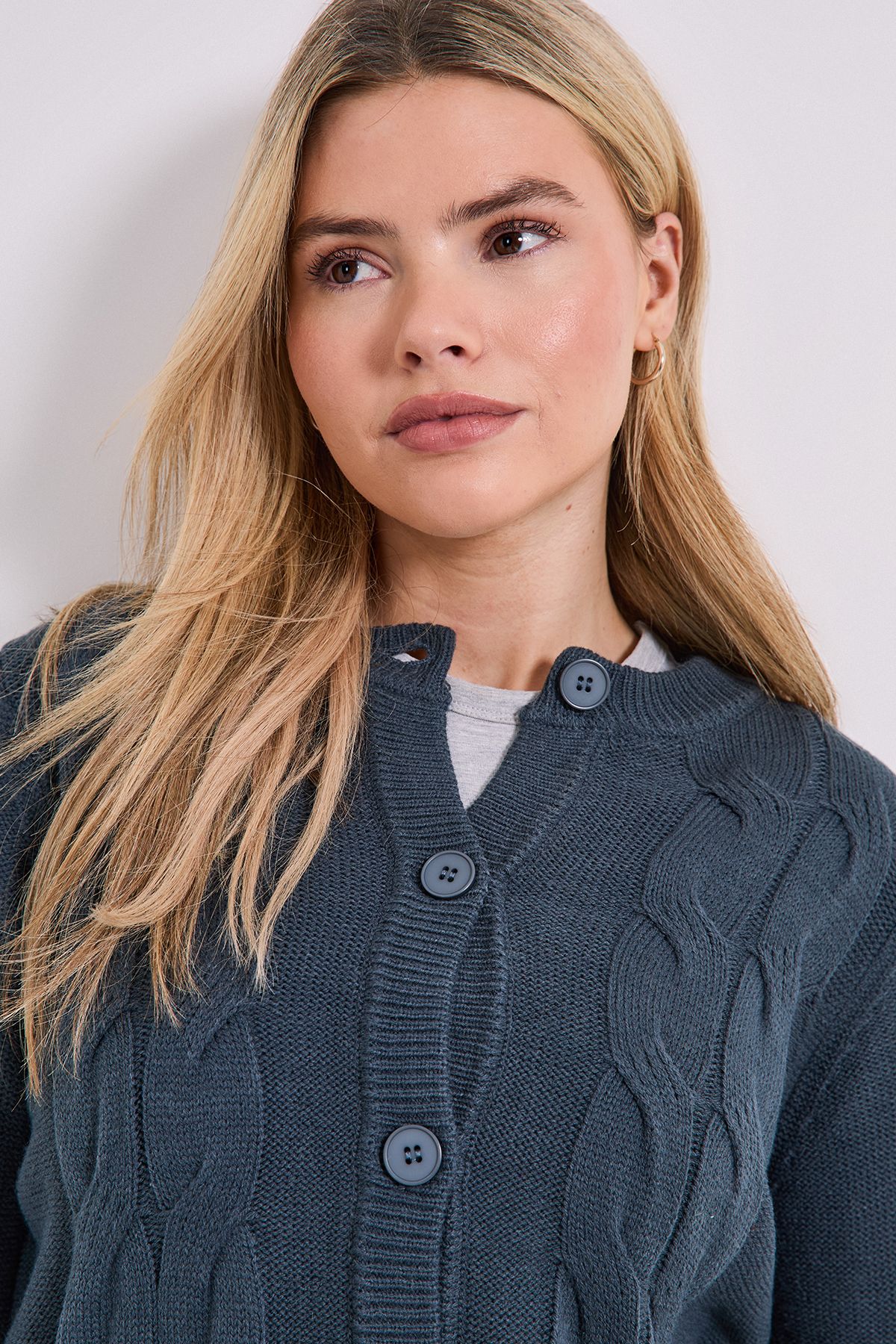 Dorothy Perkins Cable Detail Knit Cardigan Charcoal image 4