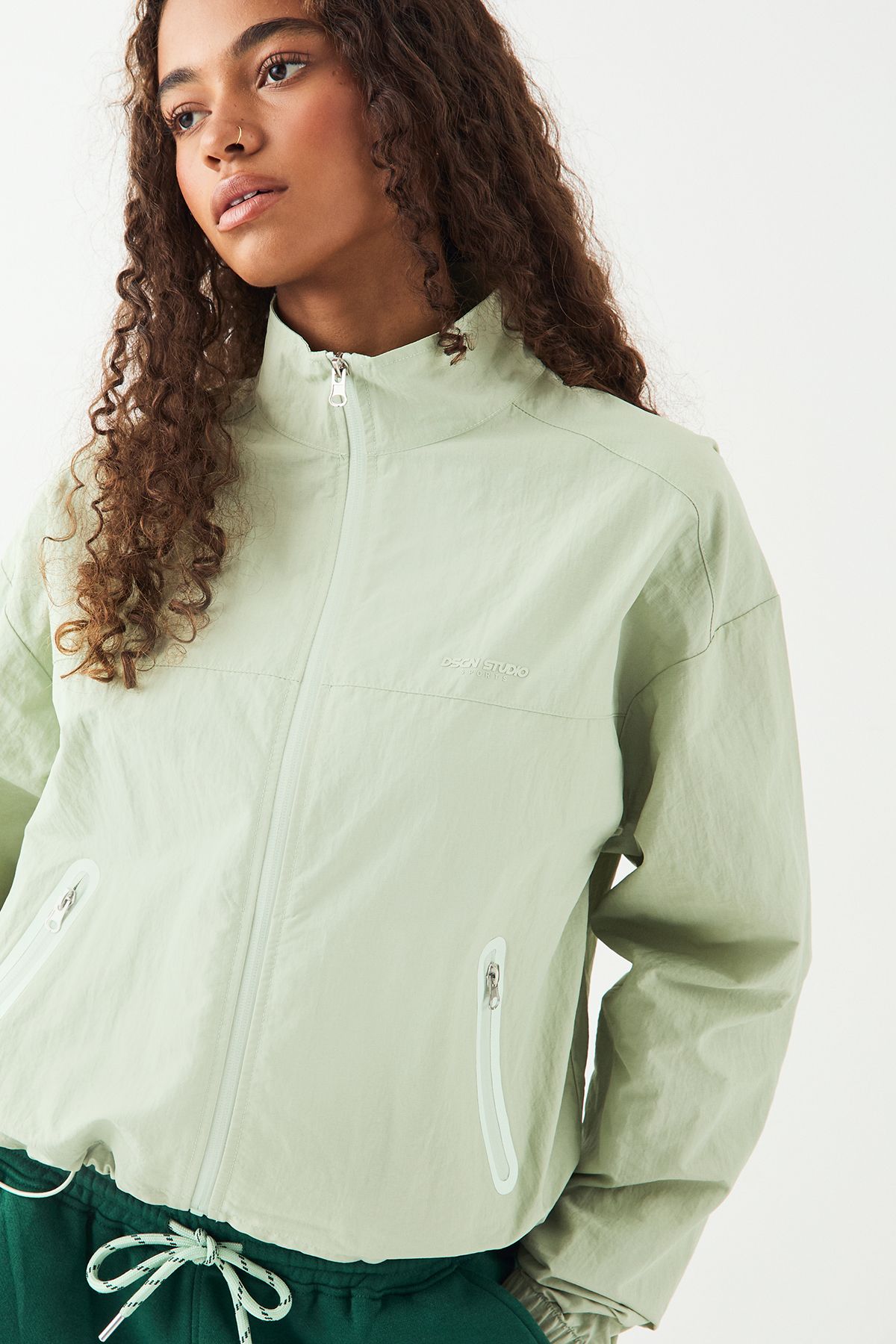 DSGN Studio DSGN Studio Sport Nylon Funnel Neck Zip Through Jacket Mint image 4