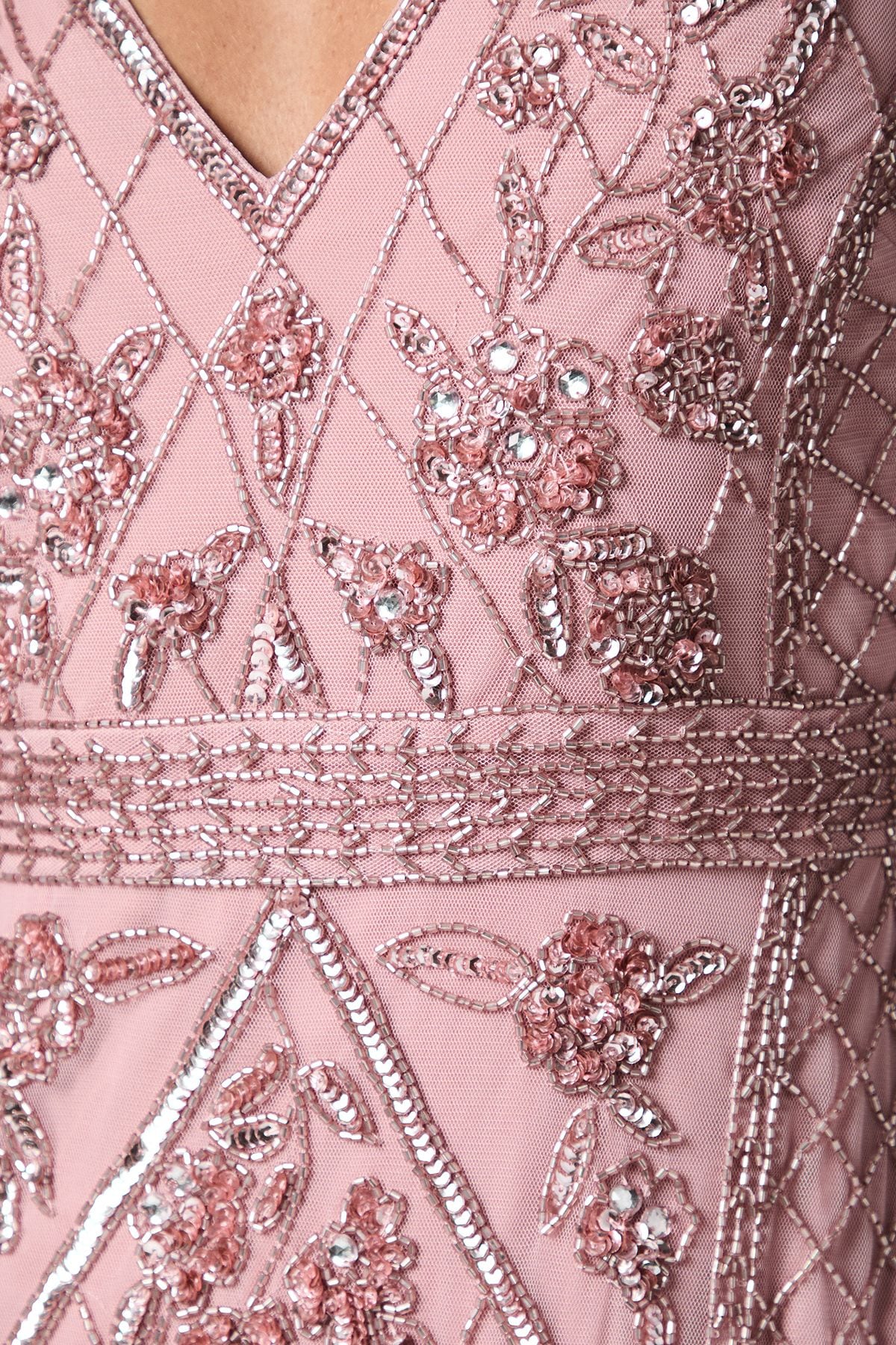 Coast Plunge Floral Embellished Bridesmaid Dress Blush image 5