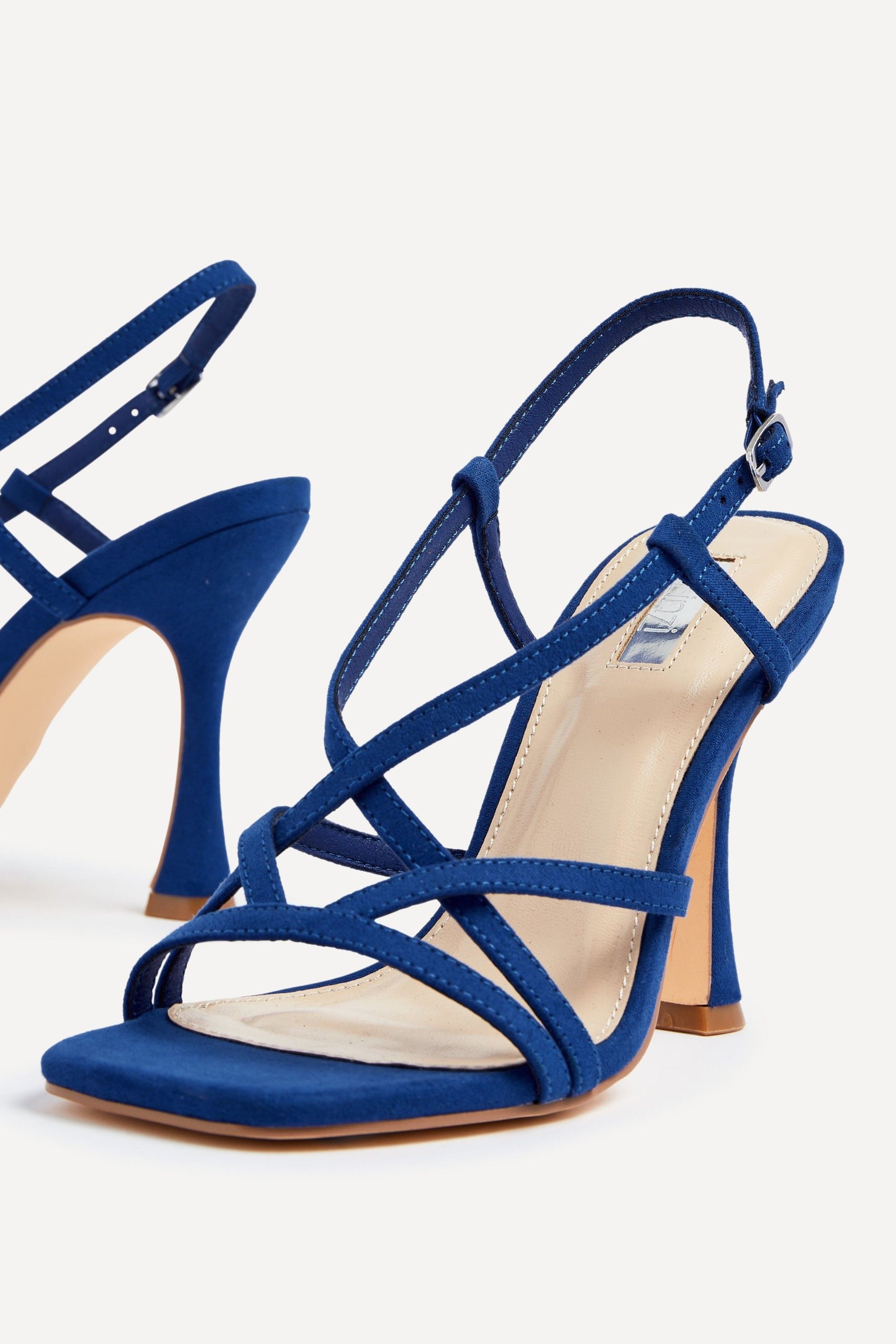 Linzi Sabrina Cobalt Blue Suede Square Toe High Heel image 5