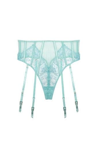 Playful Promises Valerie Embroidery & Mesh High Waist Suspender Thong image 8
