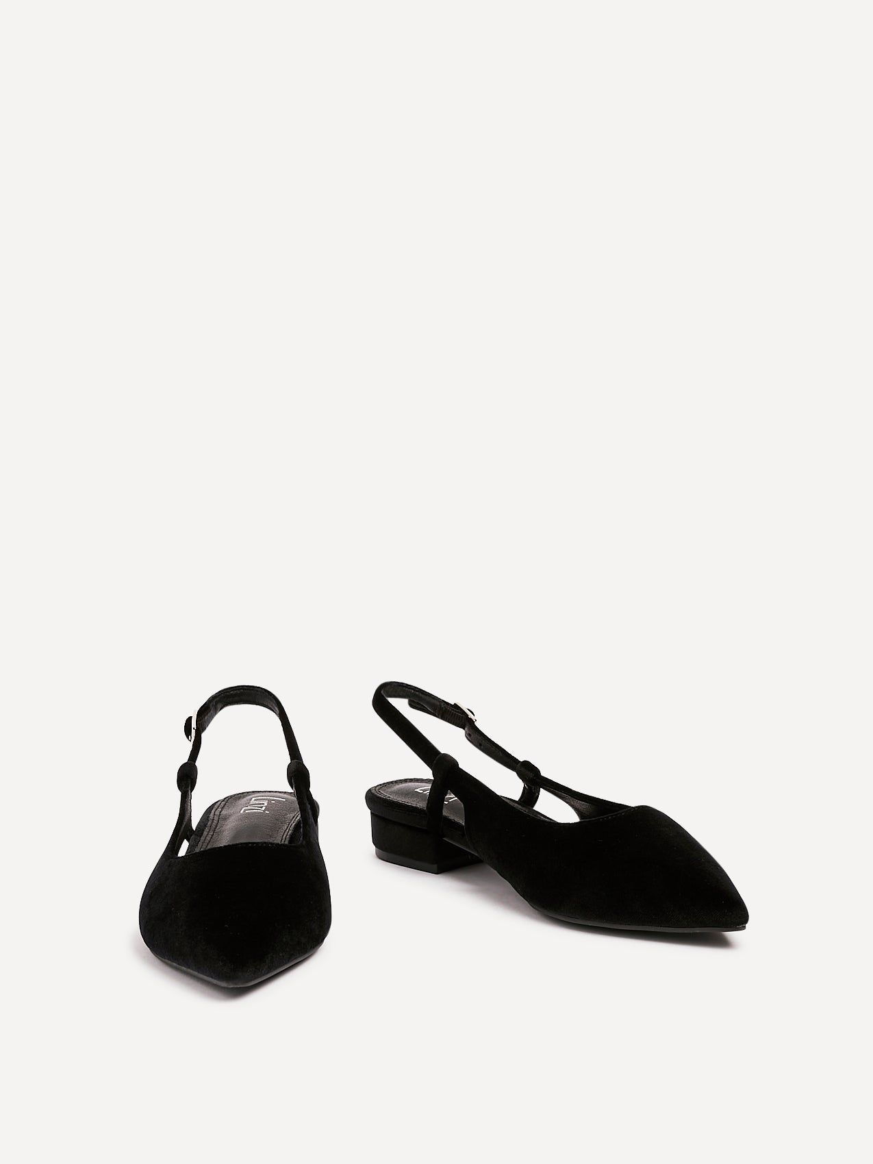 Linzi Clasica Black Velvet Pointed Toe Ballet Flat image 3
