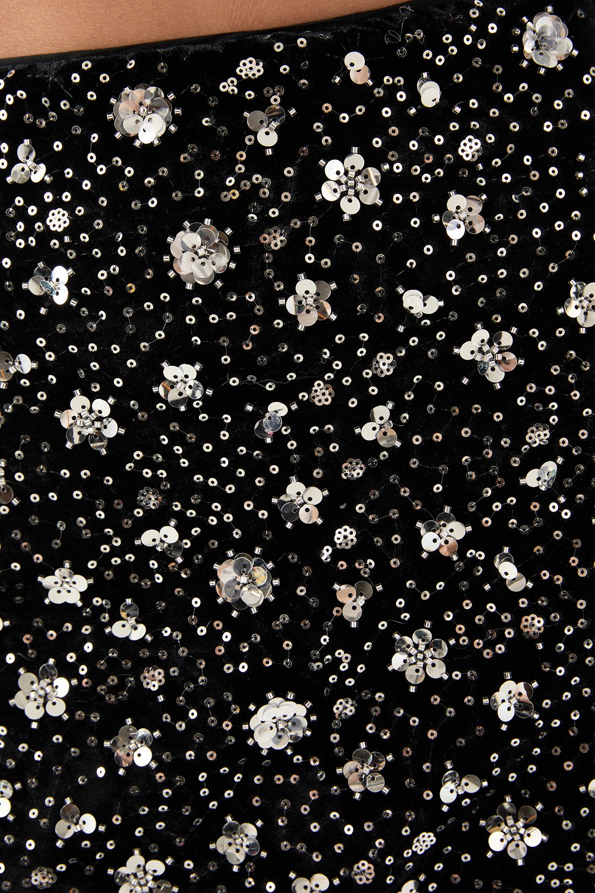 MissPap Premium Velvet Sequin Midaxi Skirt Black image 4