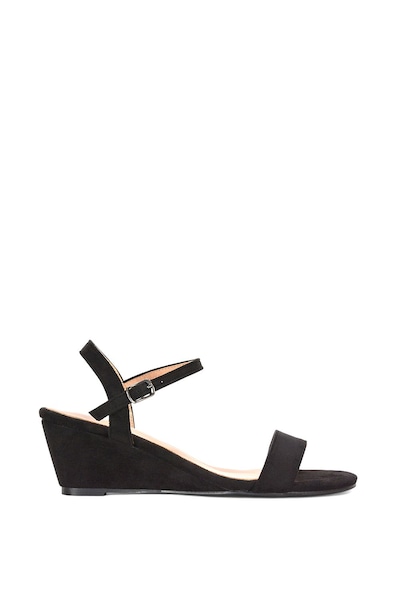 XY London 'Alissa' Open Toe Wedge Heel Sandals With Ankle Strap