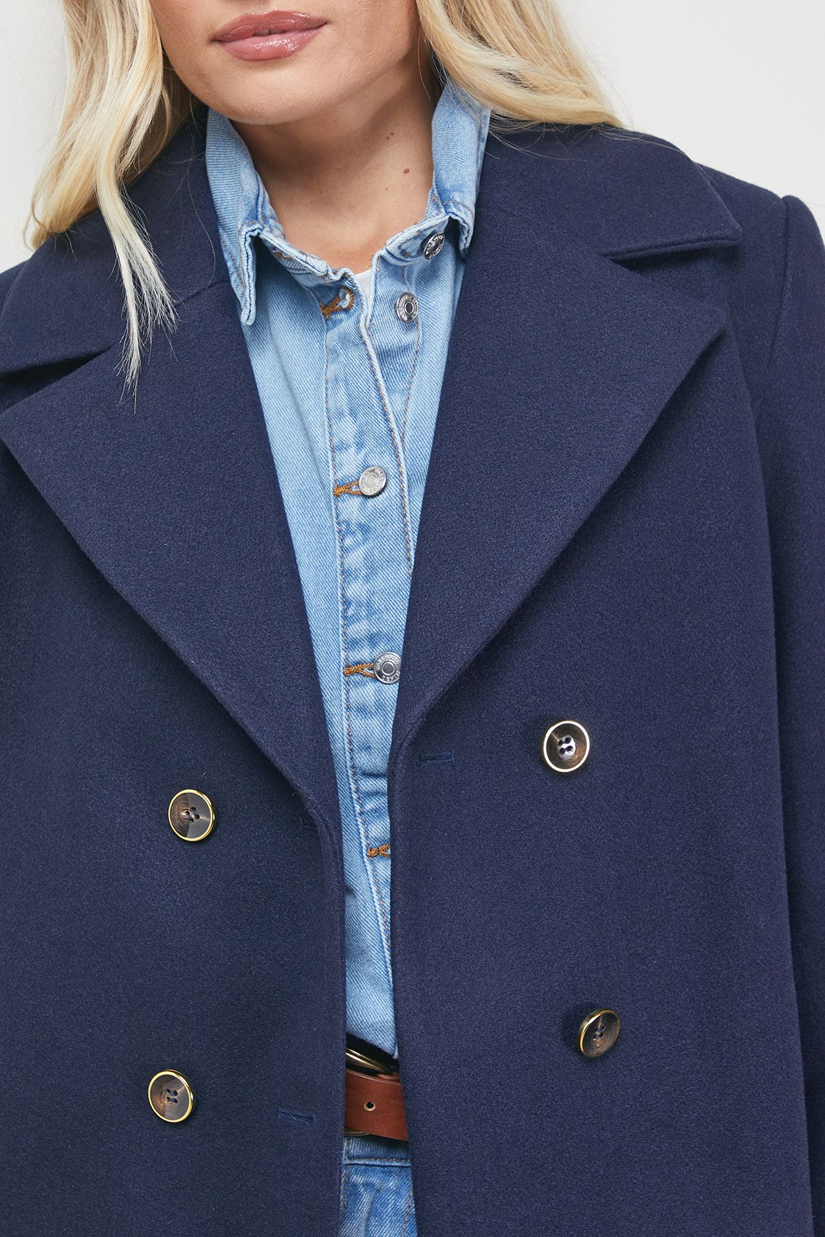 Oasis Double Breasted Blazer Coat Navy image 4