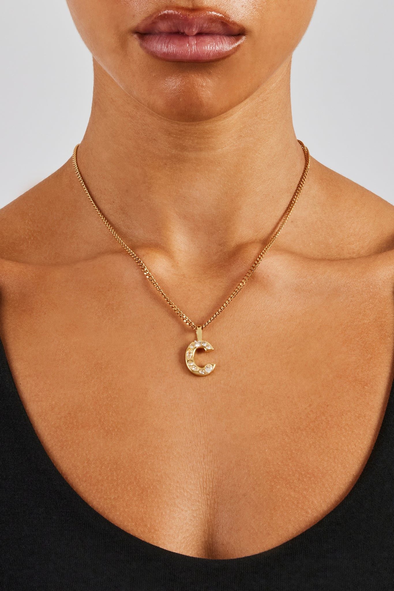 Cernucci Iced Mixed Stone Letter Pendant - 25mm image 3