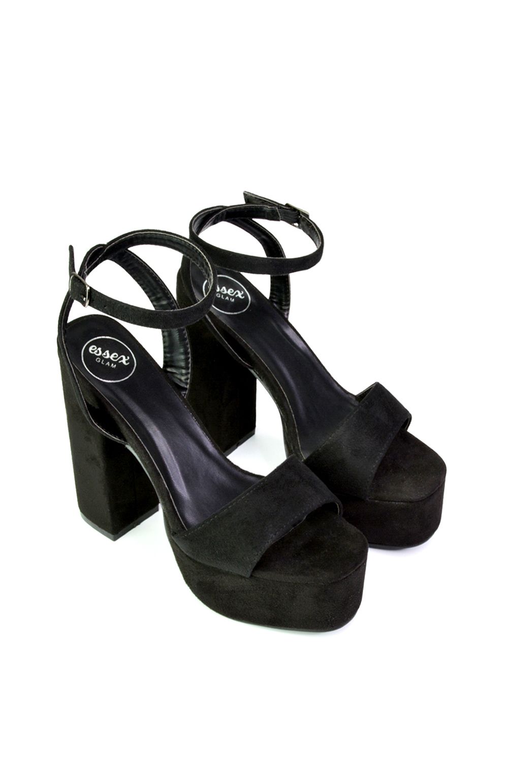 XY London 'Jayce' Strappy Chunky Block High Heel Platform Shoes With Square Toe image 4
