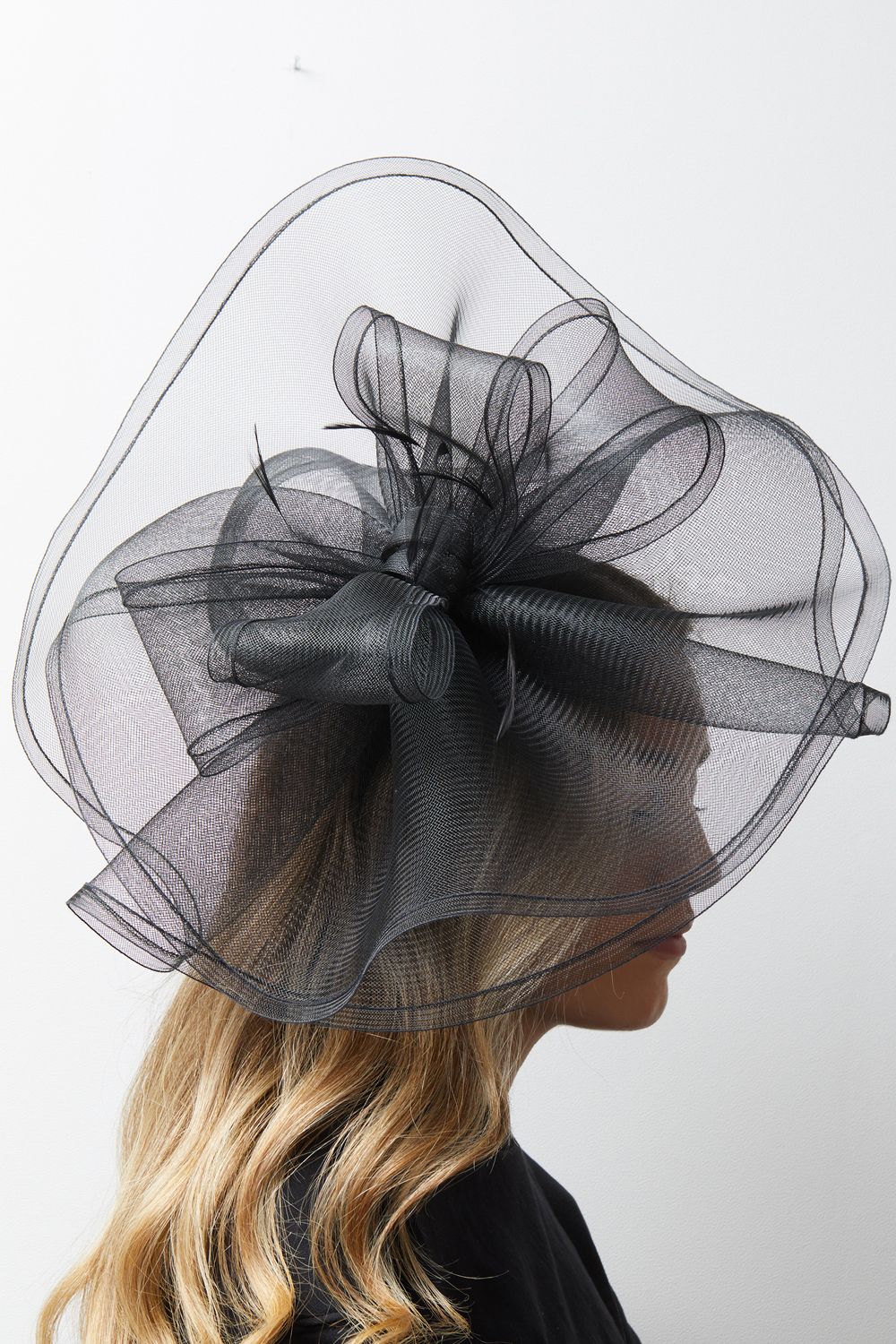 Jon Richard Black Large Hat Fascinator image 2