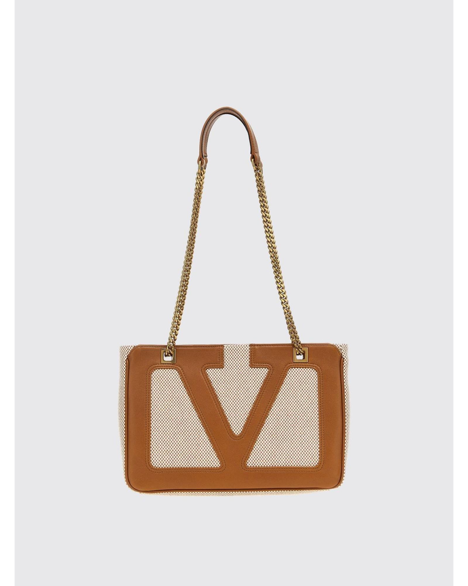 Valentino Chain Shoulder Bag Wo - Natural Tote Bags image 1