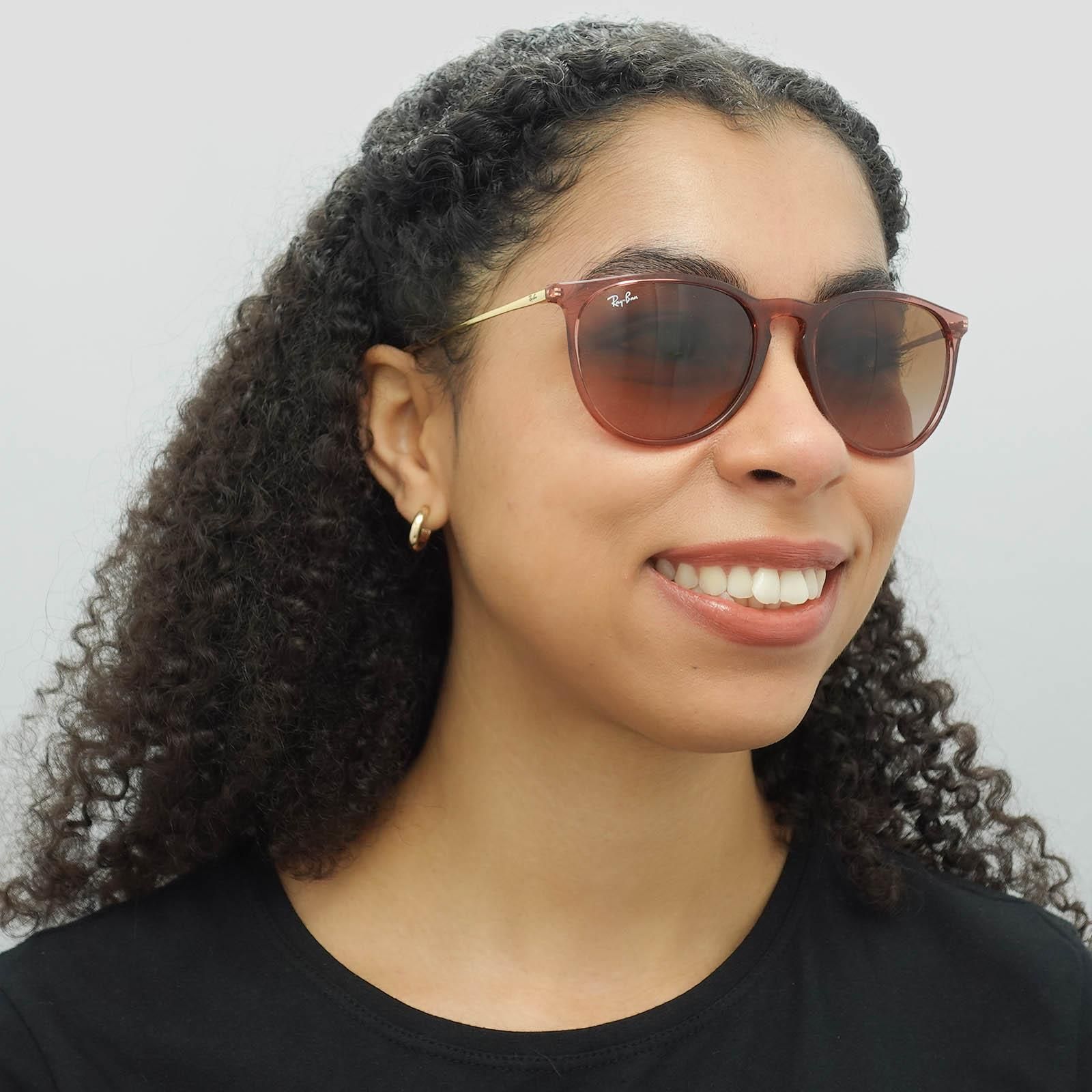 Ray-Ban Round Transparent Light Brown Brown Gradient RB4171 Erika image 5