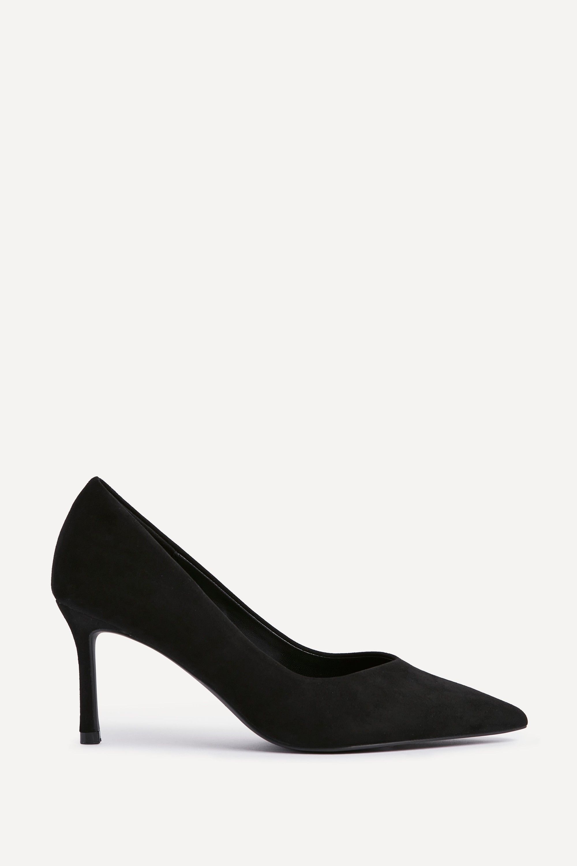 Linzi Classic Black Faux Suede Court Heels