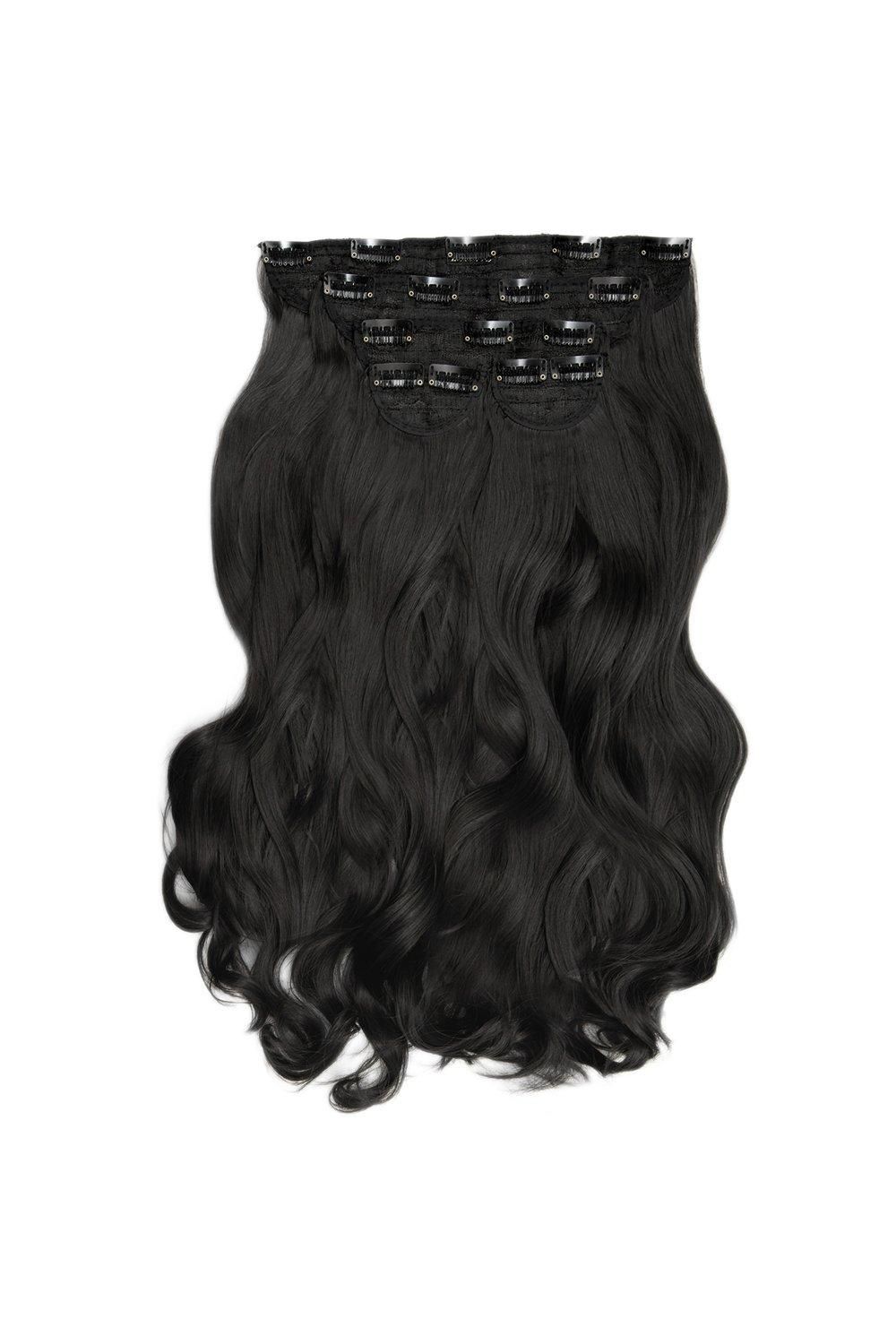 Lullabellz Super Thick 22" 5 Piece Curly Clip In Extensions Natural Black image 1