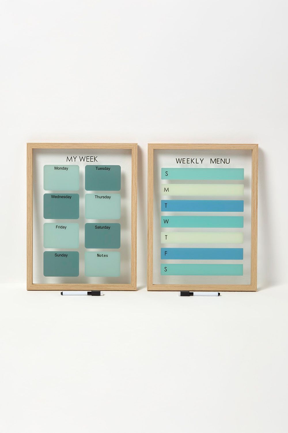 Homescapes Weekly Memo Board and Meal Planner, Set of 2 image 1