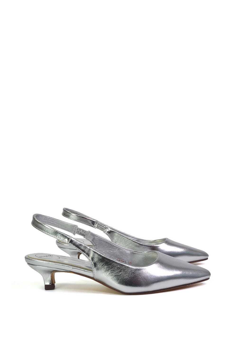 XY London 'Avalone' Pointed Toe Sling Back Kitten Heel Sandals image 2