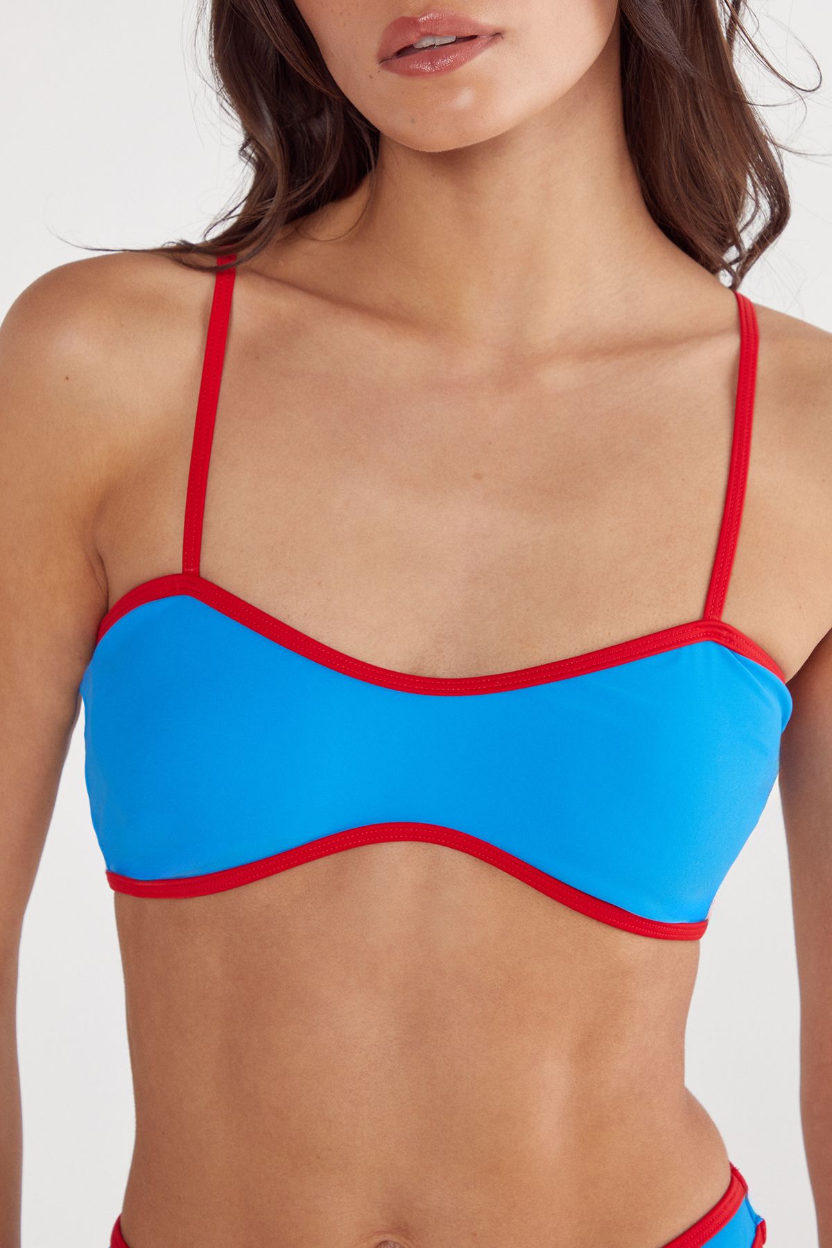 NastyGal Contrast Binding High Leg Bikini Blue image 2