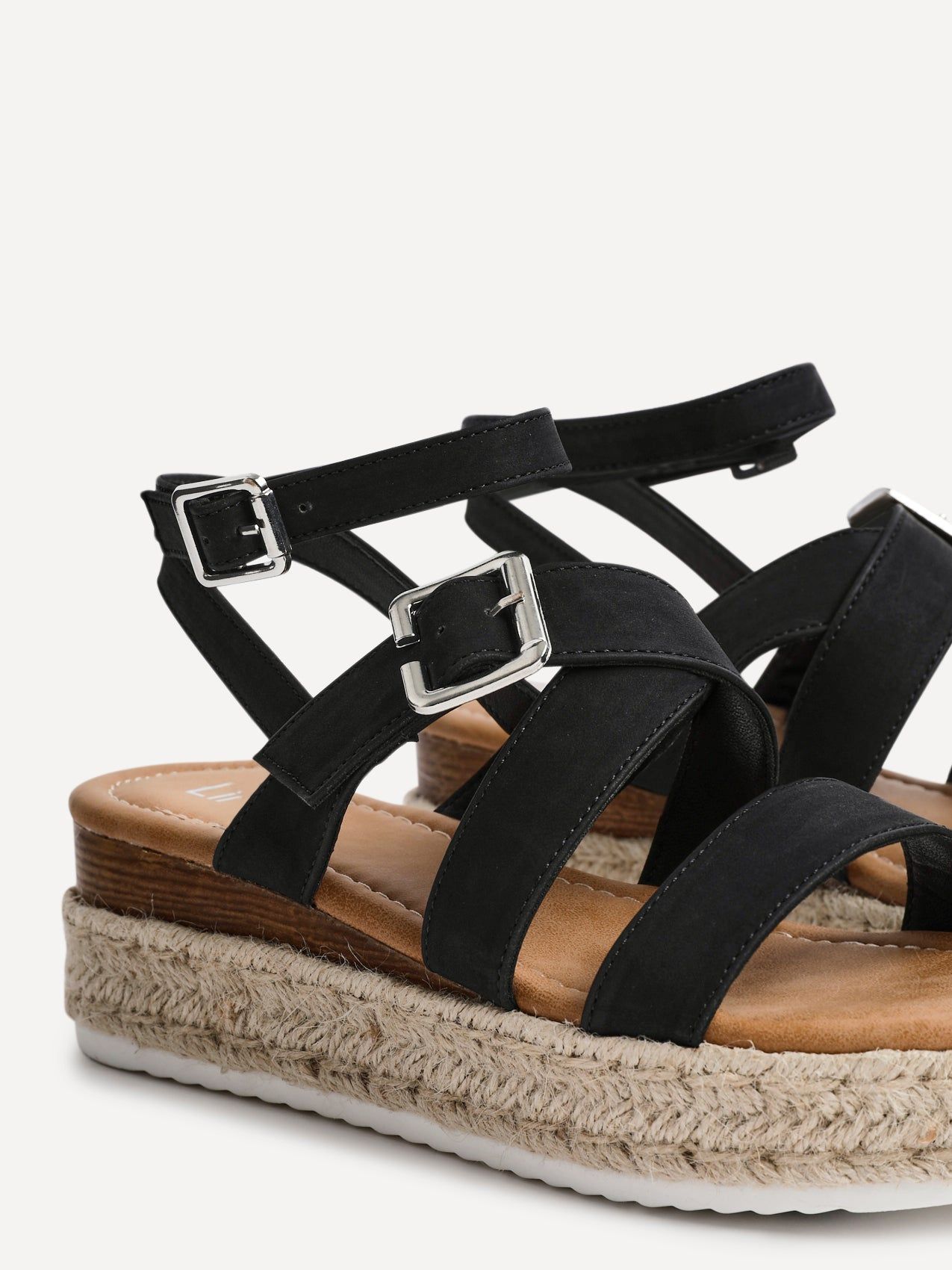 Linzi Autumn Black Nubuck Strappy Flatform Sandal image 4