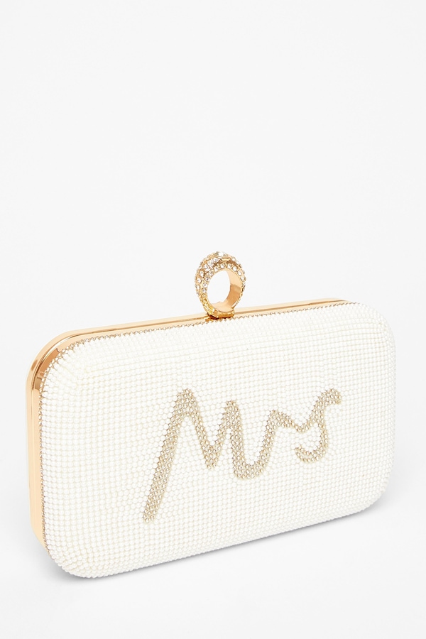 Quiz Gold Bridal Box Bag
