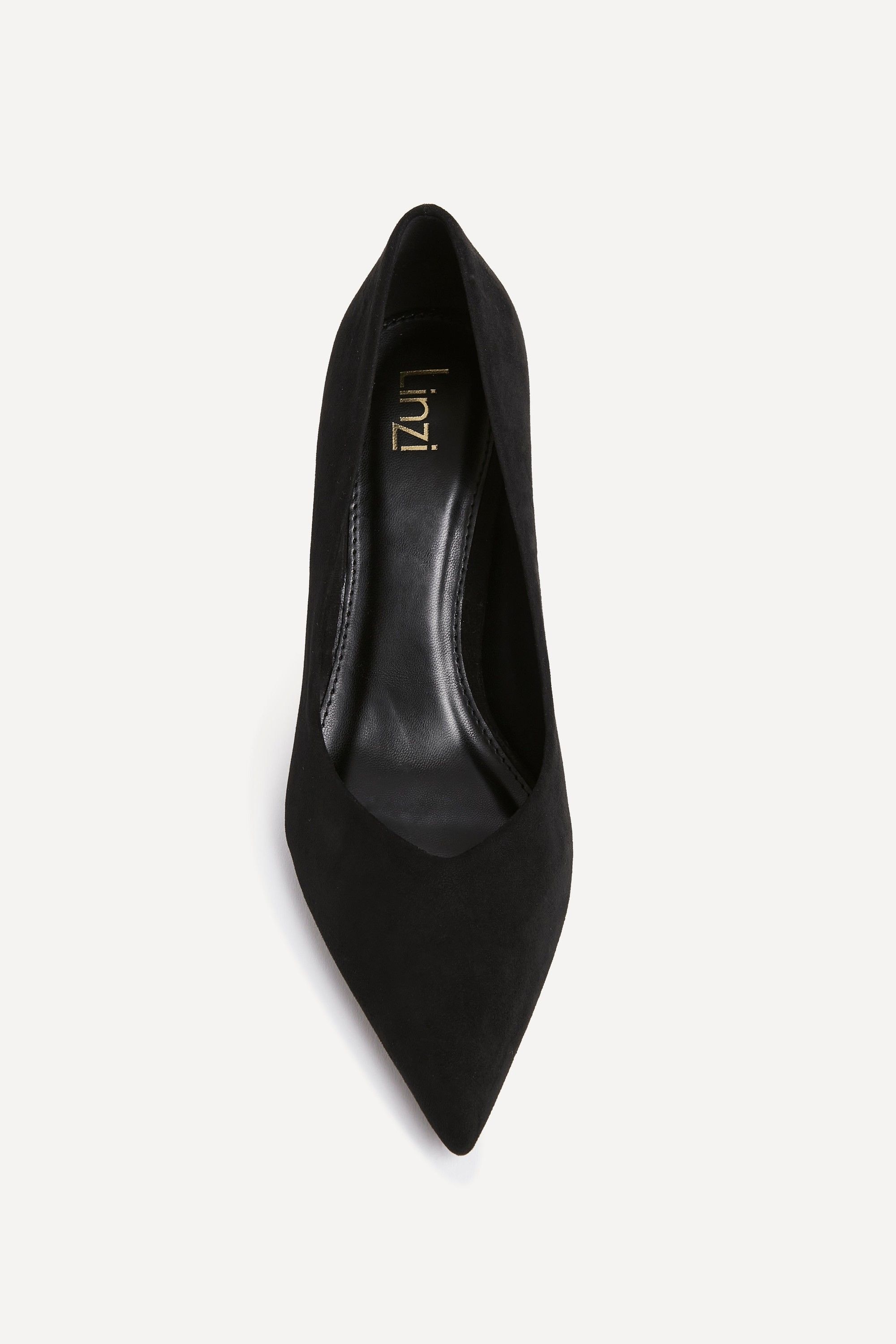 Linzi Classic Black Faux Suede Court Heels image 4