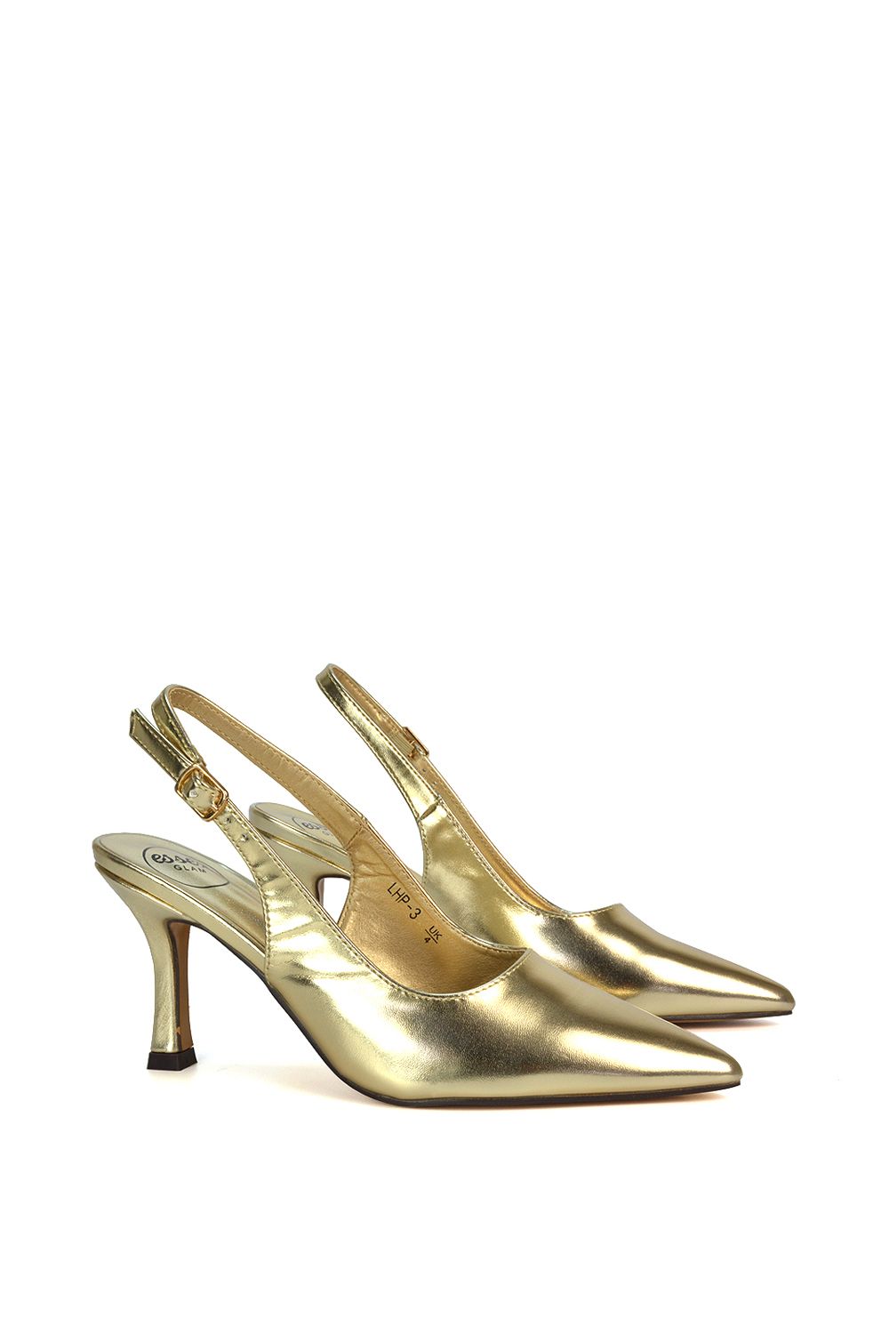 XY London 'Valerie' Stiletto High Heel Closed Toe Slingback Court Shoes image 3