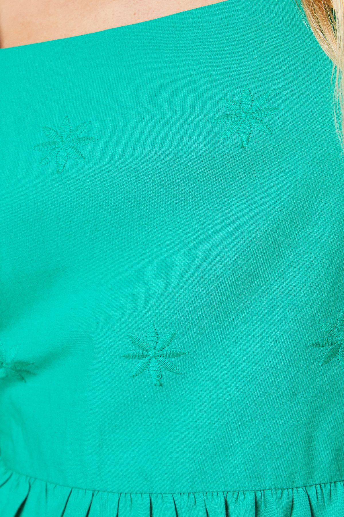 Dorothy Perkins Petite Embroidered Square Neck Mini dress Green image 5