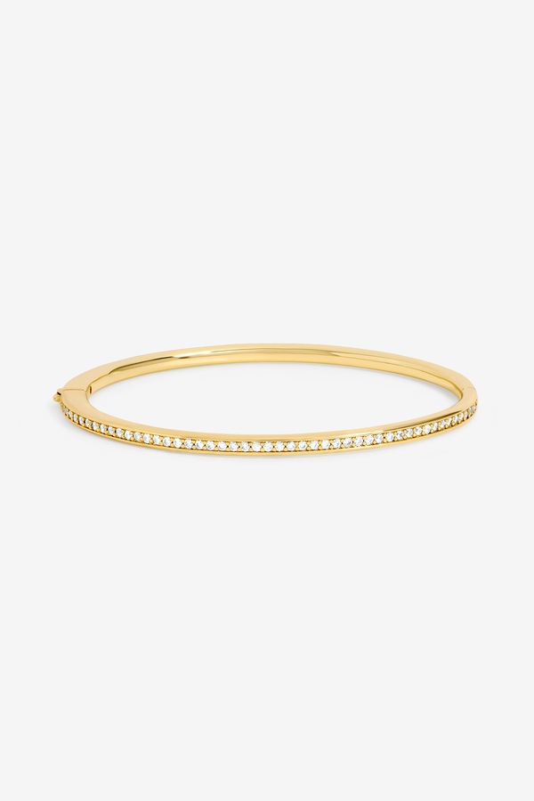 Jon Richard 14K Gold Plated and Pave Bangle