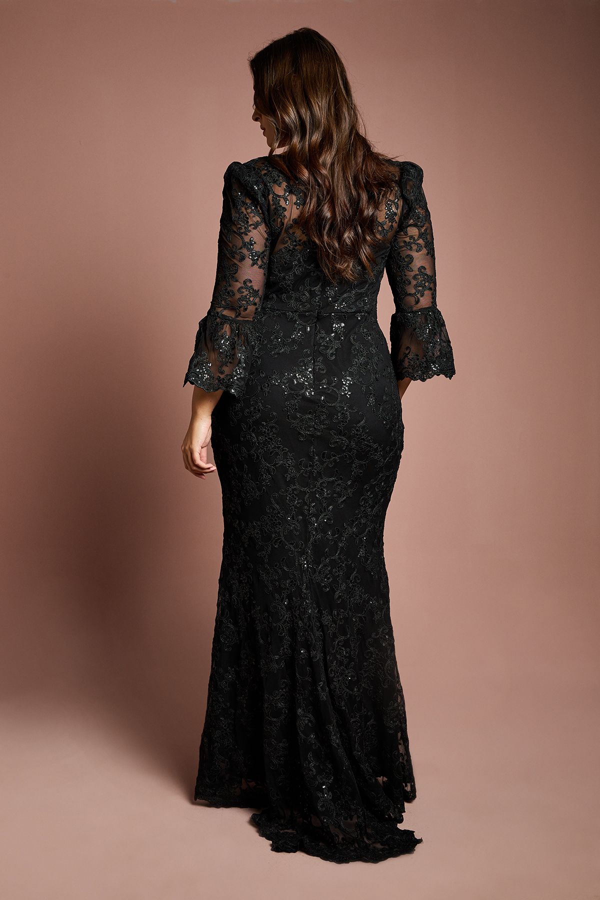 Coast Plus Size Sequin Bodycon Maxi Dress Black image 3