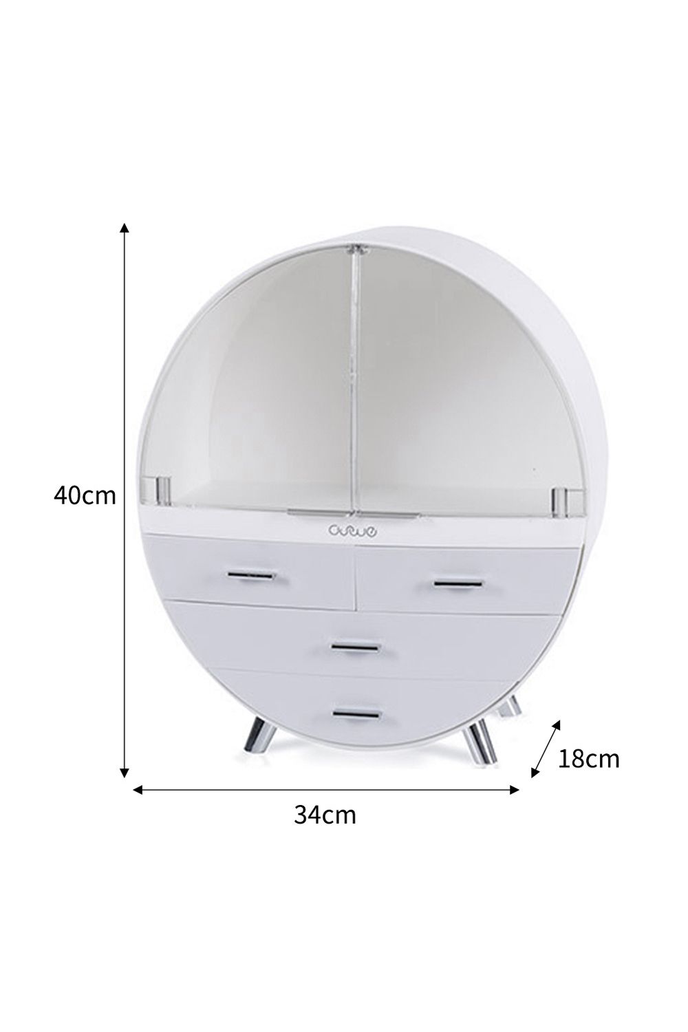 SHEONLY 40CM High Round Transparent Cosmetic Display Box With 4 Drawers Storage Box image 2